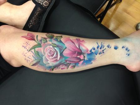 Tattoos - color flowers - 89018